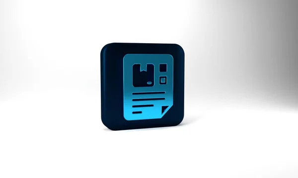 Blue Waybill Icon Isolated Grey Background Blue Square Button Illustration — Stockfoto