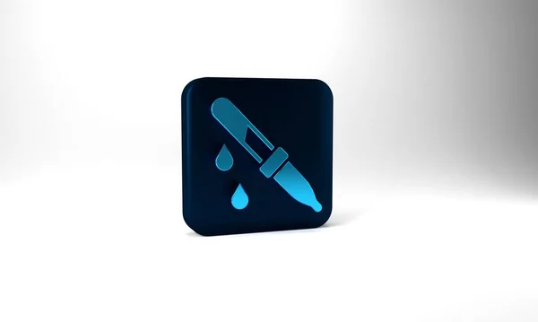 Blue Pipette Icon Isolated Grey Background Element Medical Chemistry Lab — Stockfoto