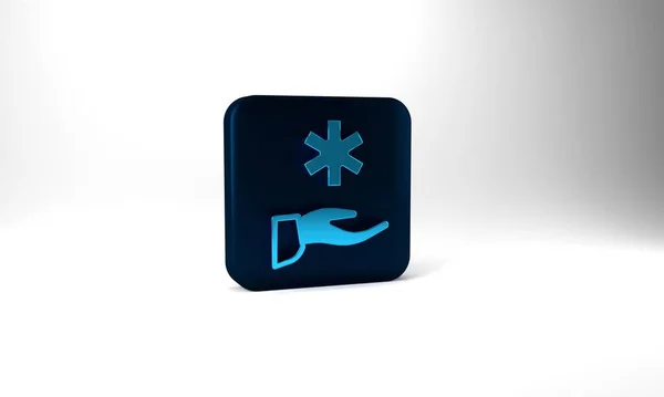Blue Cross Hospital Medical Icon Isolated Grey Background First Aid — Foto Stock