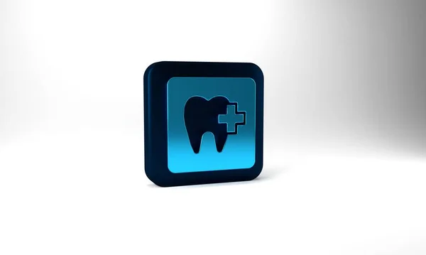 Blue Dental Clinic Location Icon Isolated Grey Background Blue Square — Stok Foto