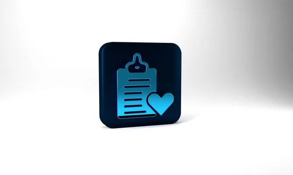 Blue Medical Clipboard Clinical Record Icon Isolated Grey Background Prescription — 图库照片