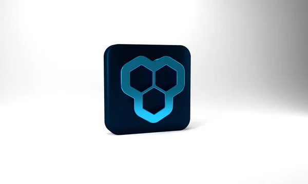 Blue Honeycomb Icon Isolated Grey Background Honey Cells Symbol Sweet — Stock Photo, Image
