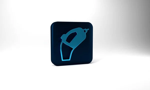 Blue Portable Vacuum Cleaner Icon Isolated Grey Background Blue Square — Fotografia de Stock