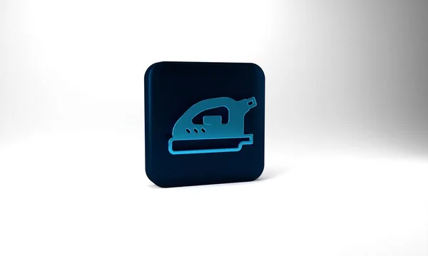 Blue Electric Iron Icon Isolated Grey Background Steam Iron Blue — Stok fotoğraf