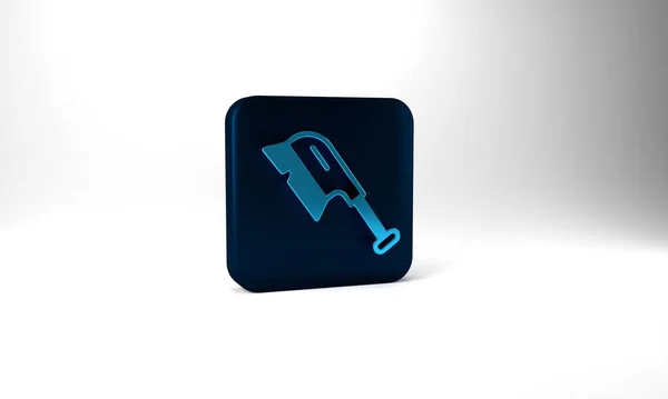 Blue Brush Cleaning Icon Isolated Grey Background Cleaning Service Concept — Stockfoto