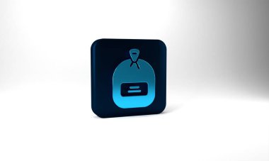 Blue Pack full of seeds of a specific plant icon isolated on grey background. Blue square button. 3d illustration 3D render.