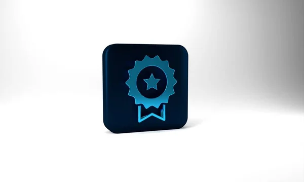 Blue Medal Star Icon Isolated Grey Background Winner Achievement Sign —  Fotos de Stock