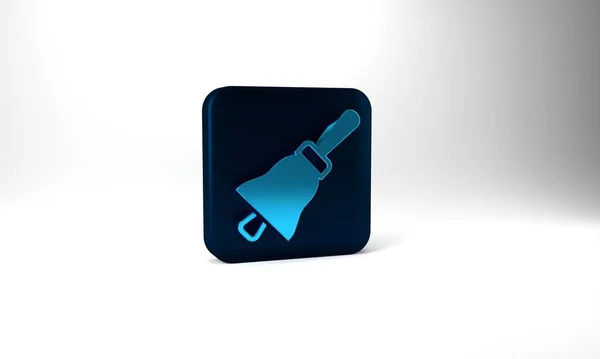 Blue Ringing Bell Icon Isolated Grey Background Alarm Symbol Service — Zdjęcie stockowe