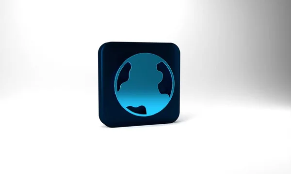 Blue Earth Globe Icon Isolated Grey Background World Earth Sign — Stockfoto