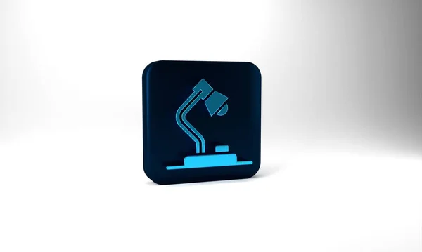 Blue Table Lamp Icon Isolated Grey Background Blue Square Button — Stockfoto