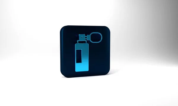 Blue Perfume Icon Isolated Grey Background Blue Square Button Illustration — Stockfoto