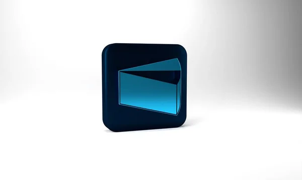 Blue Cheese Icon Isolated Grey Background Blue Square Button Illustration — Fotografia de Stock
