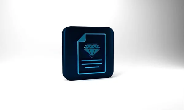 Μπλε Πιστοποιητικό Του Εικονιδίου Διαμαντιού Που Απομονώνεται Γκρι Φόντο Μπλε — Φωτογραφία Αρχείου