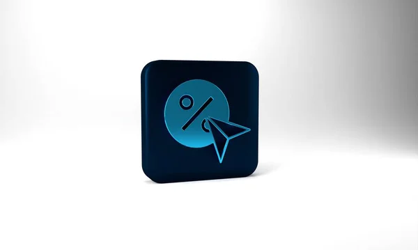 Блакитна Піктограма Мітки Знижкою Ізольована Сірому Фоні Значок Торгової Мітки — стокове фото