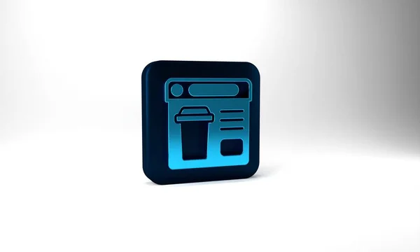 Blue Online Ordering Fast Food Delivery Icon Isolated Grey Background — 图库照片