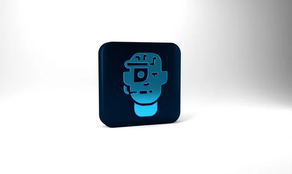 Блакитні Розумні Окуляри Встановлені Значок Окулярів Ізольовані Сірому Фоні Смарт — стокове фото