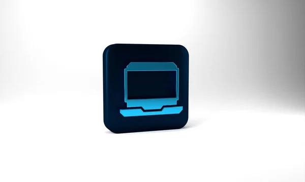 Blue Laptop Icon Isolated Grey Background Computer Notebook Empty Screen — Stockfoto