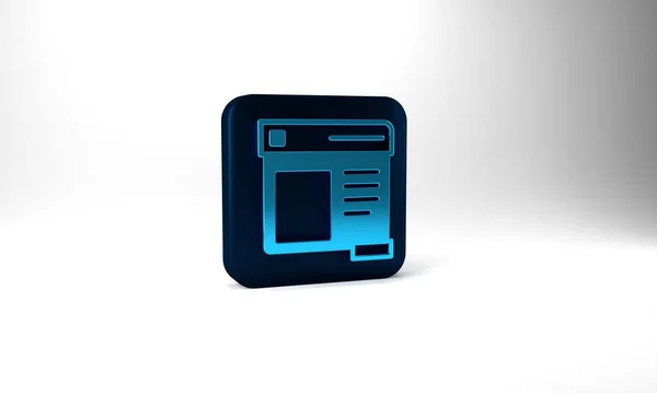 Blue Browser Window Icon Isolated Grey Background Blue Square Button — Stock Fotó