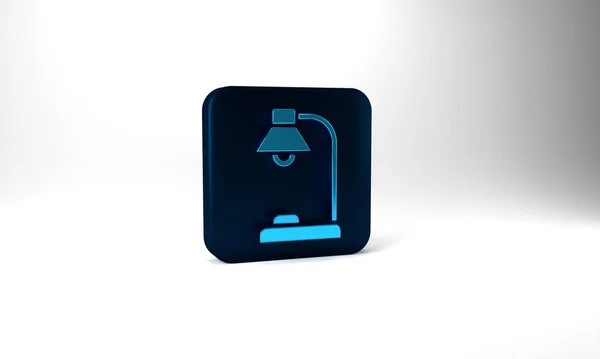 Blue Table Lamp Icon Isolated Grey Background Blue Square Button — Stockfoto