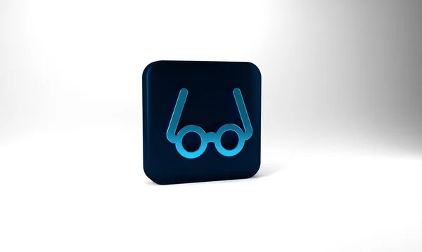 Blue Glasses Icon Isolated Grey Background Eyeglass Frame Symbol Blue — Stockfoto