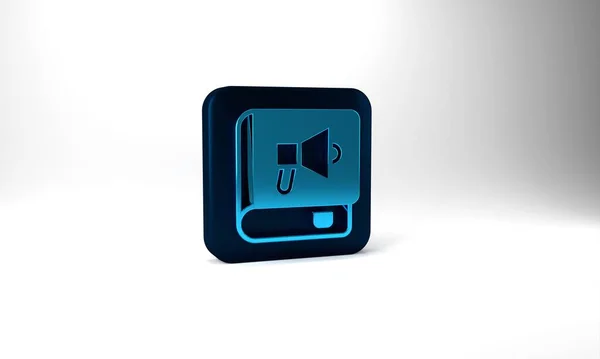 Blue Book Icon Isolated Grey Background Blue Square Button Illustration — Stockfoto