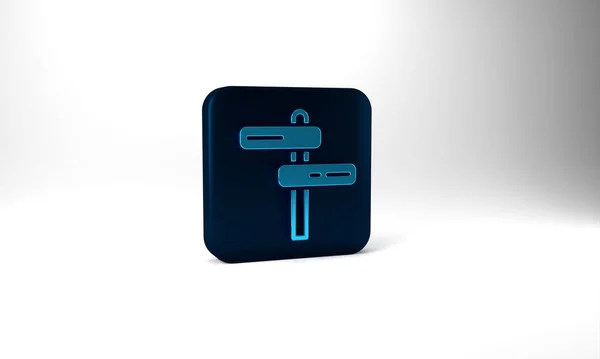 Blue Road Traffic Sign Signpost Icon Isolated Grey Background Pointer — Stockfoto