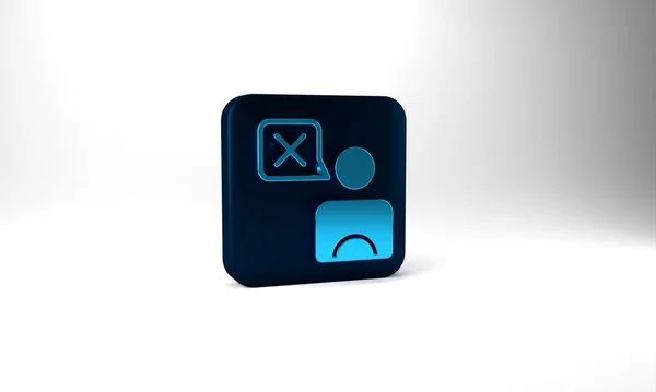 Blue Taxi Driver Icon Isolated Grey Background Blue Square Button — Stockfoto