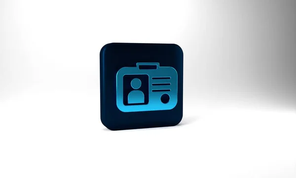 Blue Taxi Driver License Icon Isolated Grey Background Blue Square — Stockfoto