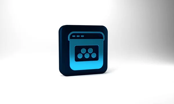 Blue Taxi Mobile App Icon Isolated Grey Background Mobile Application — Stockfoto