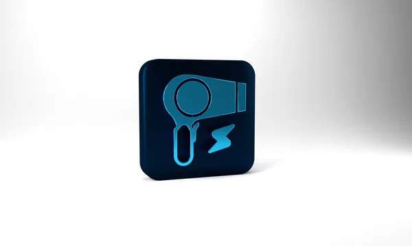 Blue Hair Dryer Icon Isolated Grey Background Hairdryer Sign Hair — Stok fotoğraf