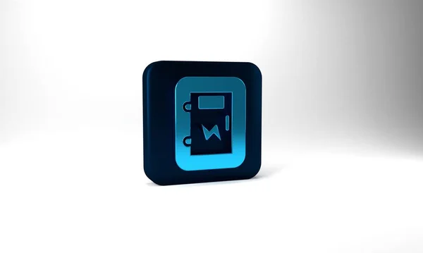 Blue Electrical Panel Icon Isolated Grey Background Blue Square Button — 图库照片