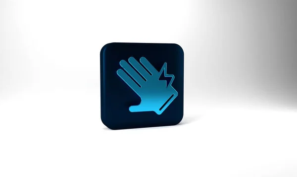 Blue Electric Glove Icon Isolated Grey Background Safety Gloves Hand — Zdjęcie stockowe