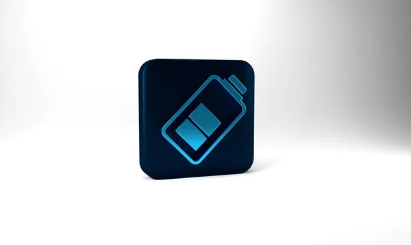 Blue Battery Charge Level Indicator Icon Isolated Grey Background Blue — 图库照片
