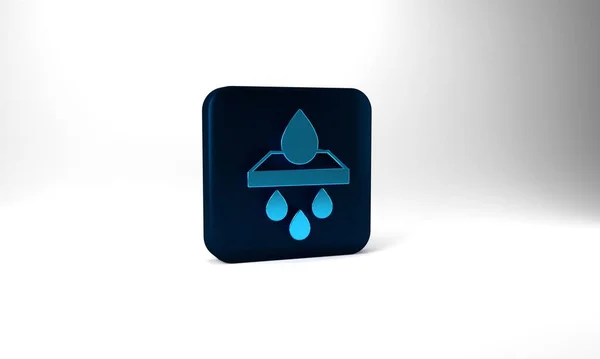 Blue Water Filter Cartridge Icon Isolated Grey Background Blue Square — ストック写真
