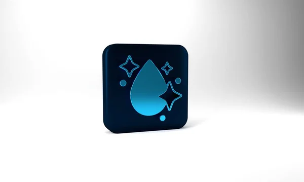 Blue Water Drop Icon Isolated Grey Background Blue Square Button — Zdjęcie stockowe