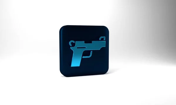 Blue Pistol Gun Icon Isolated Grey Background Police Military Handgun — Stock Photo, Image