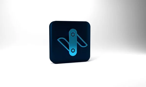 Blue Swiss Army Knife Icon Isolated Grey Background Multi Tool — Stock Photo, Image