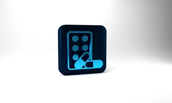 Blue Sports Doping Anabolic Drugs Dumbbell Icon Isolated Grey Background — 图库照片