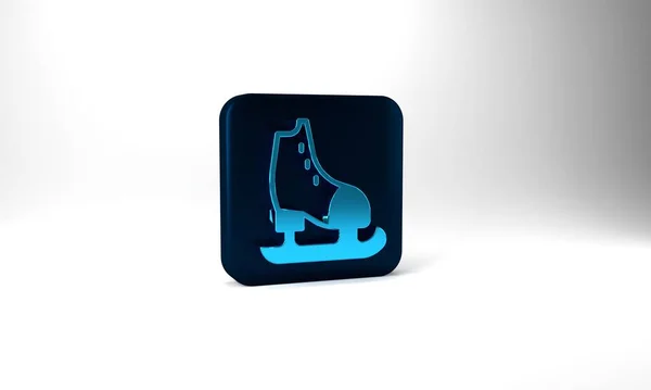 Blue Skates Icon Isolated Grey Background Ice Skate Shoes Icon — Stok fotoğraf