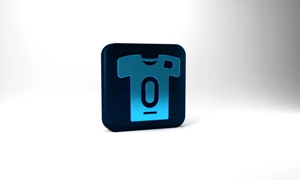 Blue Football Jersey Shirt Icon Isolated Grey Background Blue Square — ストック写真