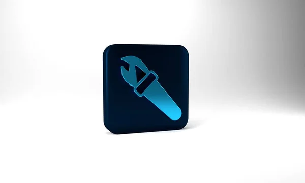 Blue Torch Flame Icon Isolated Grey Background Symbol Fire Hot — Stock Photo, Image