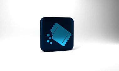 Blue Packet of pepper icon isolated on grey background. Blue square button. 3d illustration 3D render.