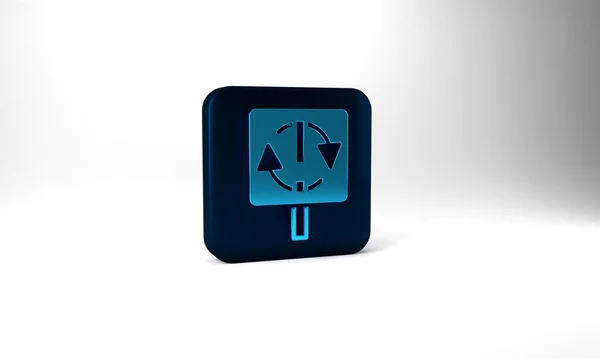 Blue Recycle Symbol Icon Isolated Grey Background Circular Arrow Icon — Stockfoto