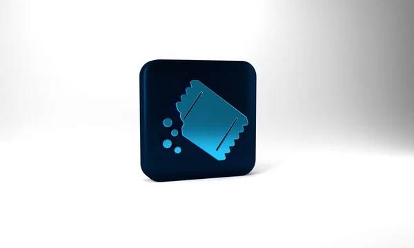 Blue Packet Pepper Icon Isolated Grey Background Blue Square Button — 图库照片