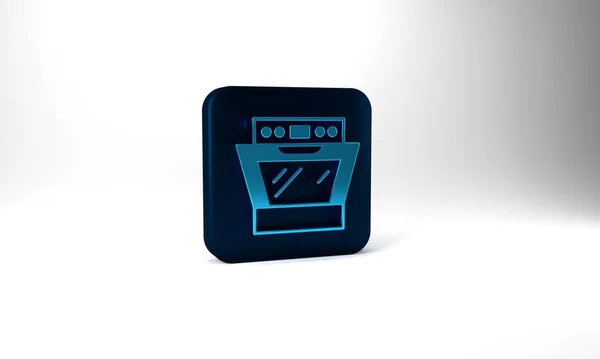 Blue Oven Icon Isolated Grey Background Stove Gas Oven Sign — Fotografia de Stock