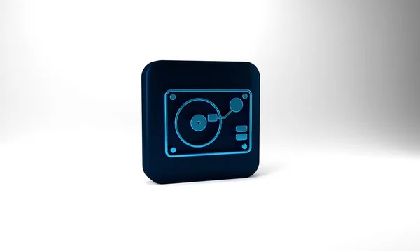 Blue Vinyl Player Vinyl Disk Icon Isolated Grey Background Blue — Stock Photo, Image