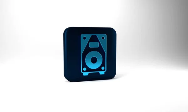 Blue Stereo Speaker Icon Isolated Grey Background Sound System Speakers — Stock Photo, Image