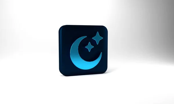 Blue Moon Stars Icon Isolated Grey Background Cloudy Night Sign — Stok Foto