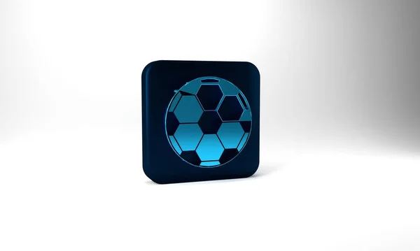 Blue Soccer Football Ball Icon Isolated Grey Background Sport Equipment — Stock Photo, Image