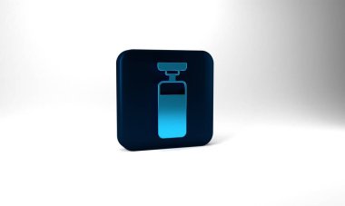 Blue Punching bag icon isolated on grey background. Blue square button. 3d illustration 3D render.